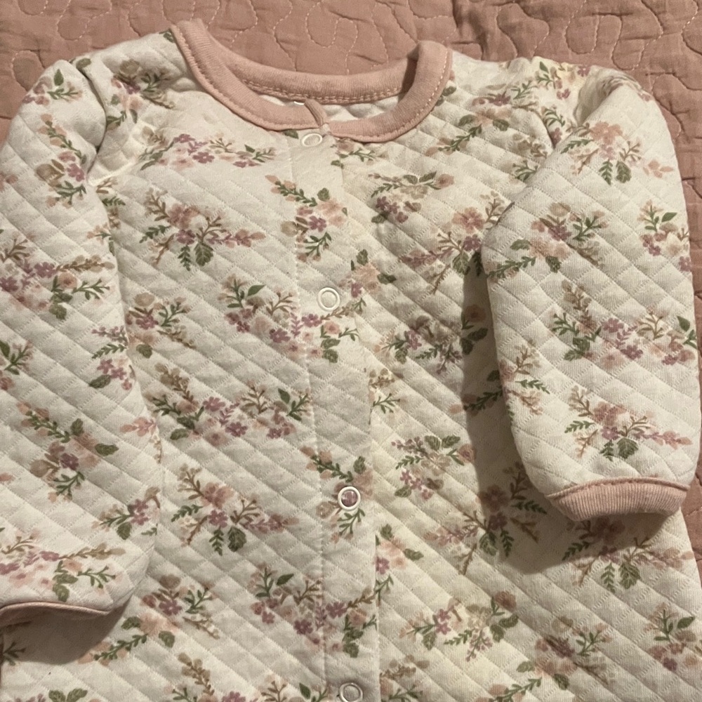 Floral Quilted Kids Footie